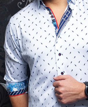 AU NOIR SHIRT- VOLT WHITE/BLUE