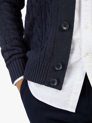 LIAM DANIEL RIBBED CARDIGAN- BLUE