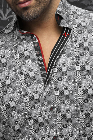 AU NOIR SHIRT | SOLLOZZO, Black White