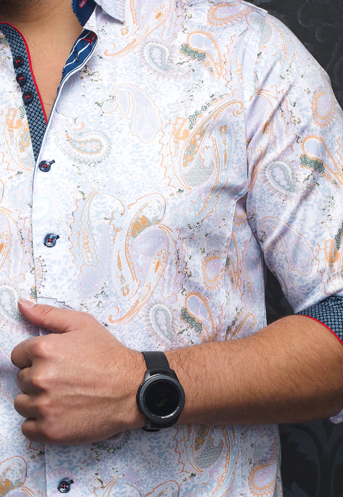 AU NOIR SHIRT- DECCAN WHITE/ORANGE