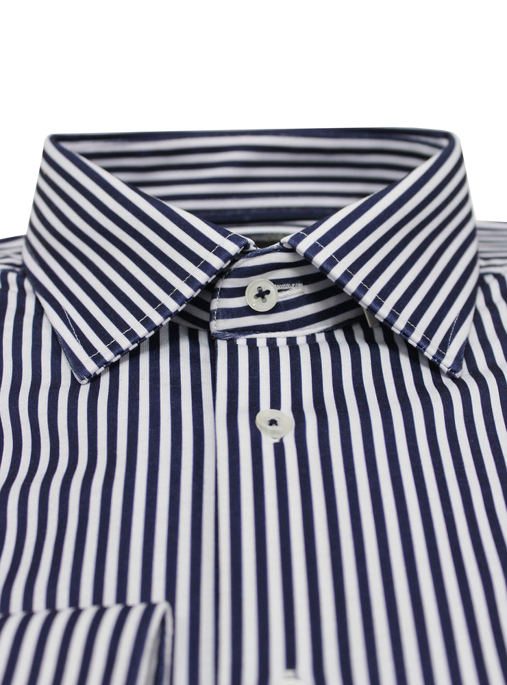 HORST LONG SLEEVE SHIRT- NAVY/WHITE