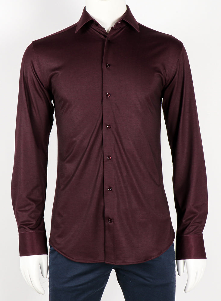 HORST LONG SLEEVE SHIRT- BURGUNDY