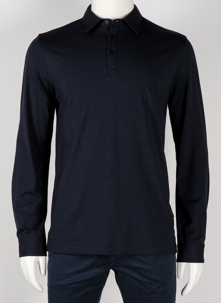 HORST LONG SLEEVE POLO- NAVY