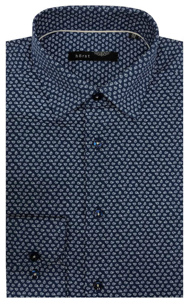 HORST LONG SLEEVE SHIRT- NAVY