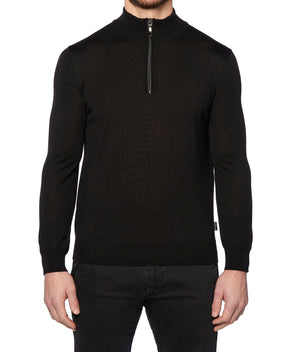 HORST SWEATER- MOCK ZIP BLACK