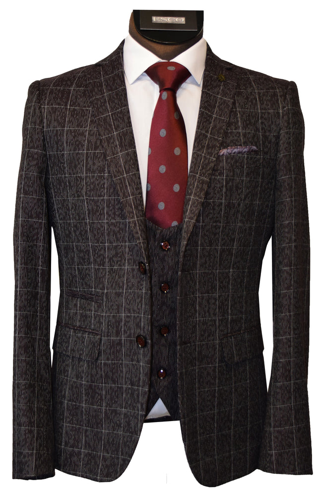 LIEF HORSENS 3 PIECE SUIT- WINE