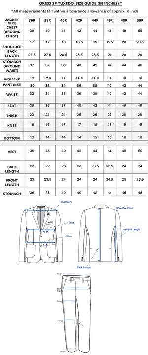 ORESS 3 PIECE TUXEDO- TEAL