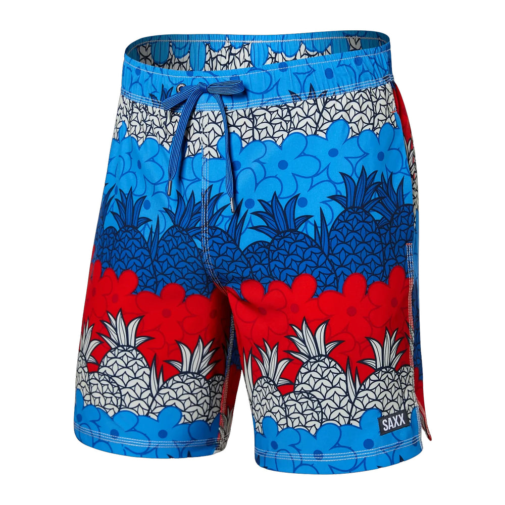 SAXX OH BUOY SWIM SHORTS 7"- PINEAPPLE STRATA MULTI