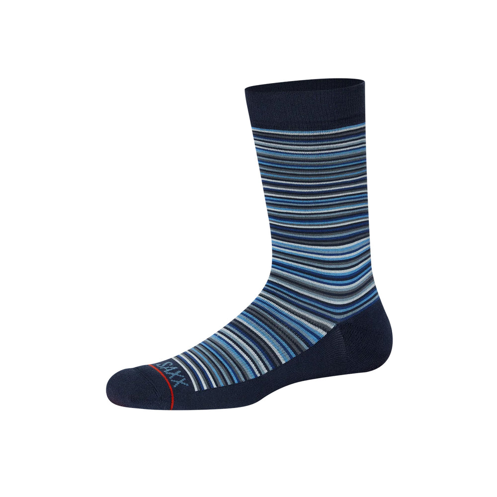 SAXX CREW SOCKS- VIBRANT STRIPE NAVY