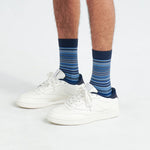 SAXX CREW SOCKS- VIBRANT STRIPE NAVY