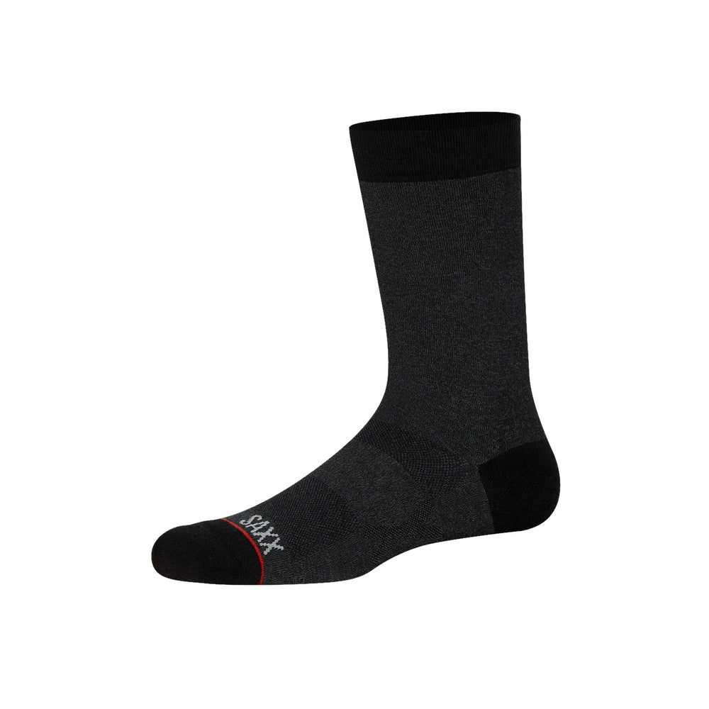 SAXX CREW SOCKS- BLACK HEATHER