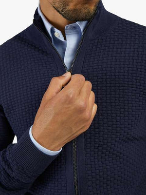 LIAM DANIEL SWEATER WITH ZIP CLOSURE- NAVY
