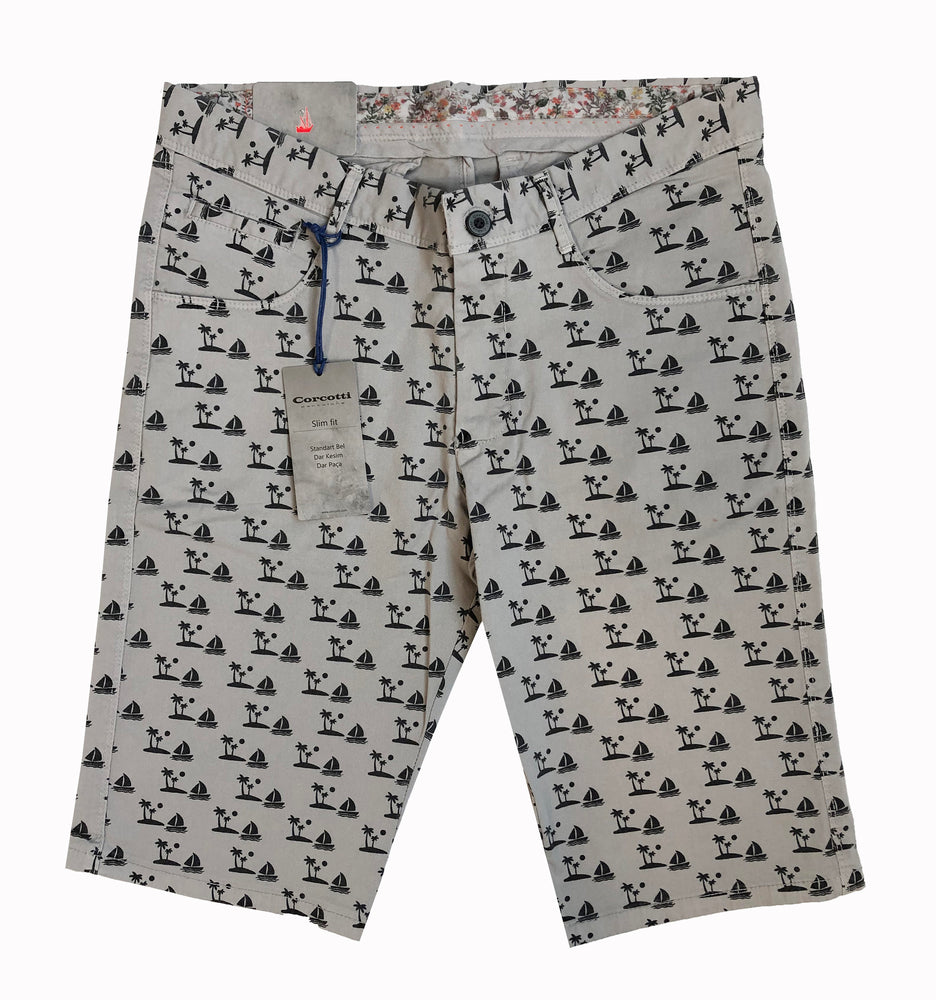 CORCOTTI SHORTS- PALM TREE GREY