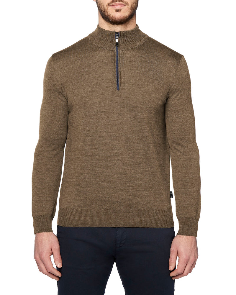 HORST SWEATER- MOCK ZIP TAUPE