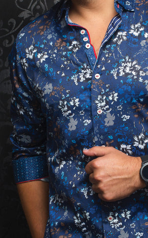 AU NOIR SHIRT- GARNETT NAVY-BROWN