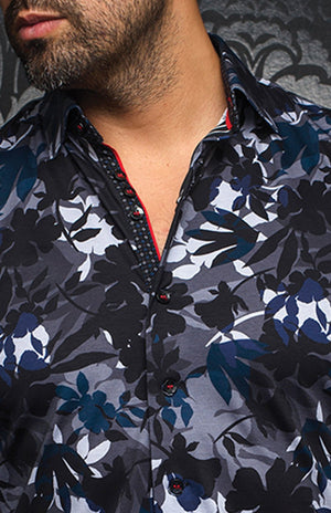 Chemise | GIODEL, black / blue - AU NOIR