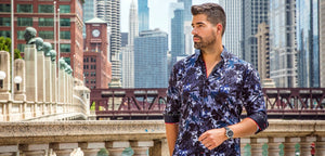 Chemise | GIODEL, black / blue - AU NOIR