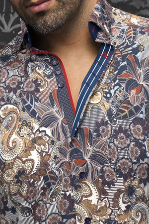 CHEMISE | MACHADO, Navy Beige - AU NOIR