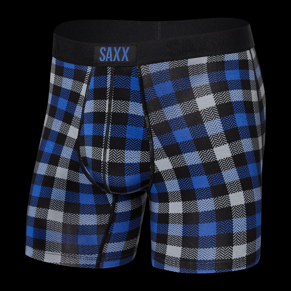 SAXX VIBE BOXER BRIEF-BLUE FLANNEL CHECK