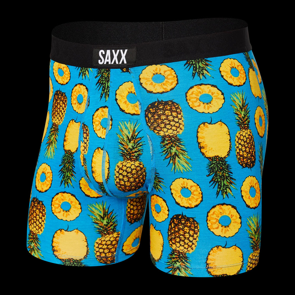 SAXX ULTRA BOXER BRIEF-POLKA PINEAPPLE BLUE