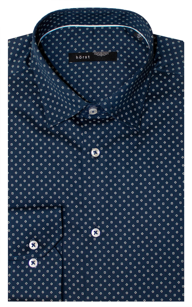 HORST LONG SLEEVE SHIRT- NAVY