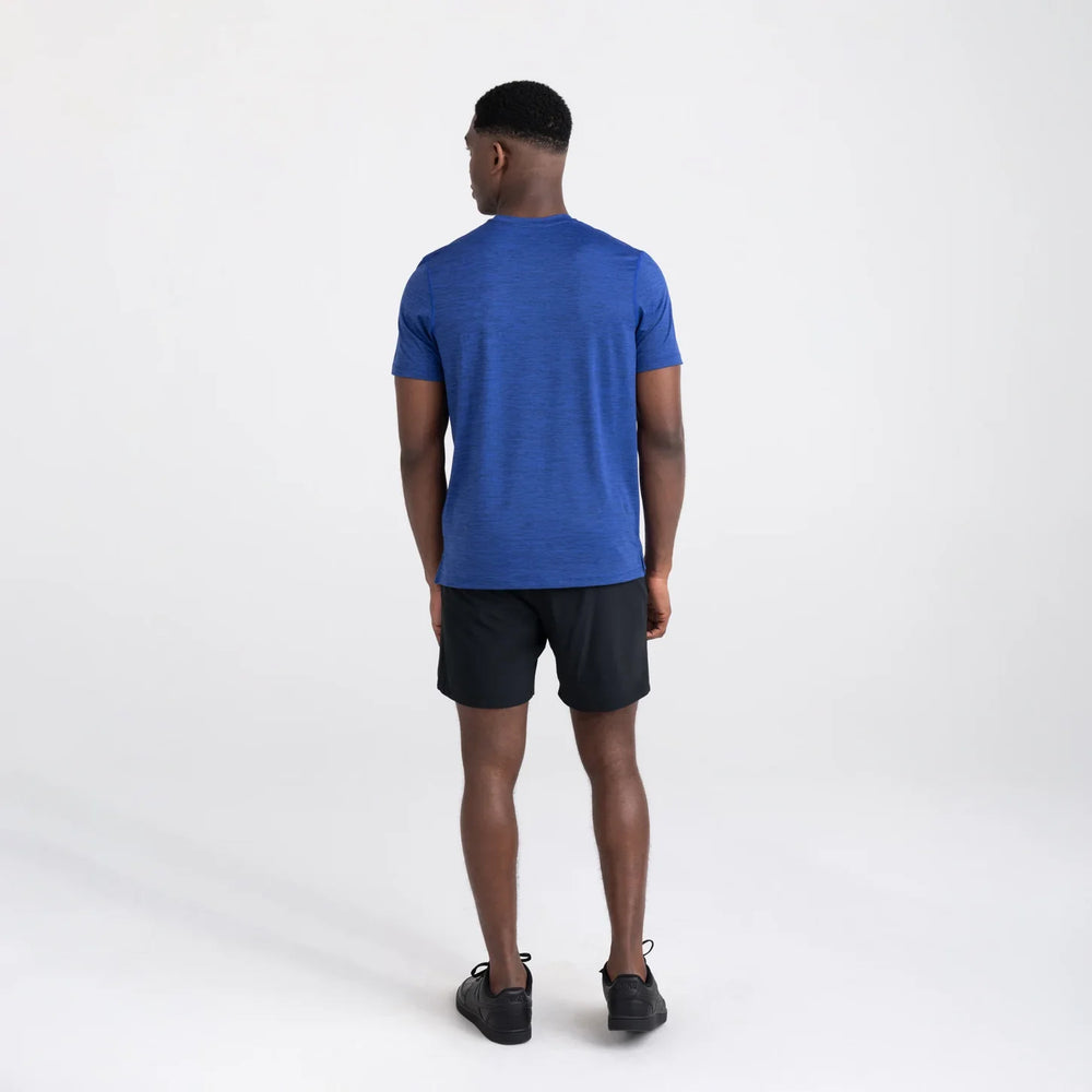 SAXX SHORT SLEEVE CREW SHIRT- SPORT BLUE HEATHER