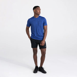 SAXX SHORT SLEEVE CREW SHIRT- SPORT BLUE HEATHER