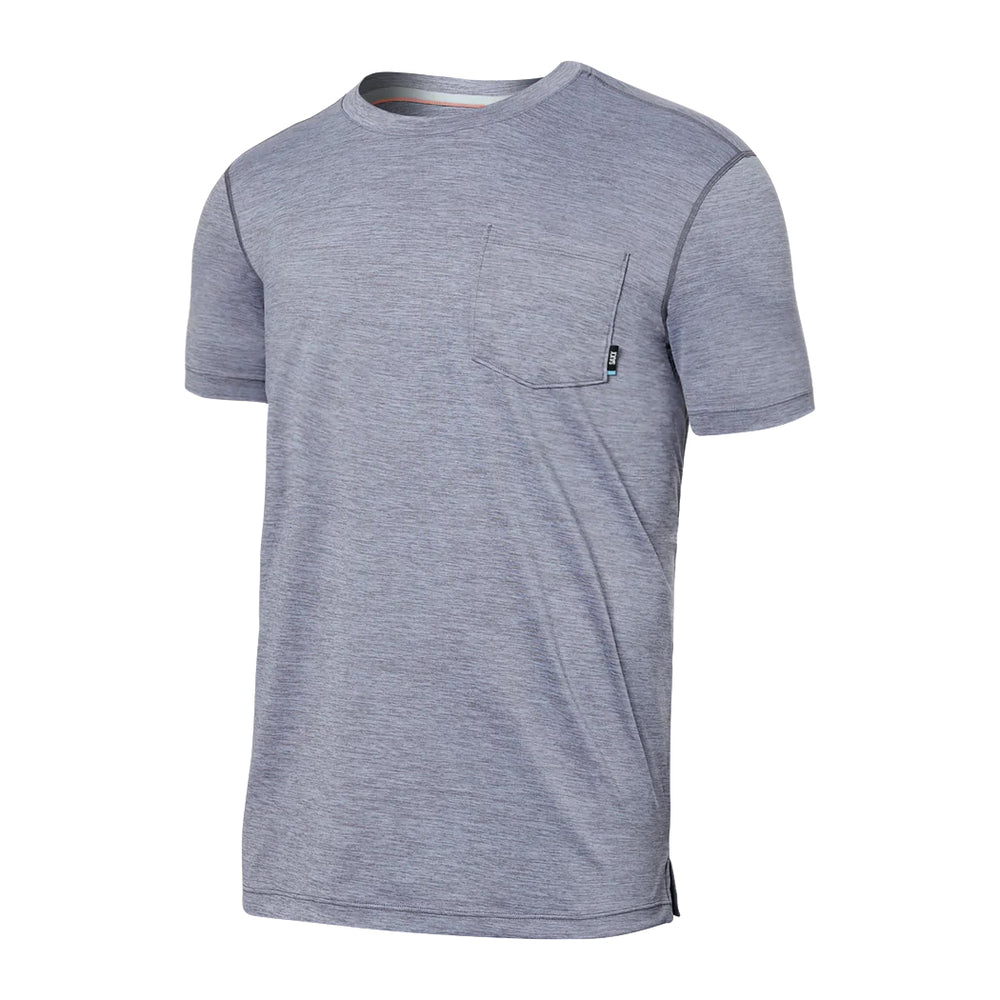 SAXX SHORT SLEEVE CREW SHIRT- SHARK HEATHER